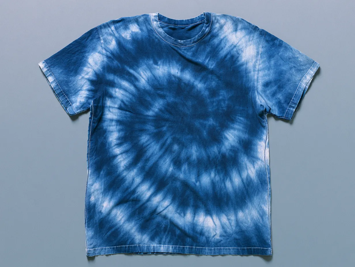 一年着た藍染めTシャツ。縹色まで褪せている