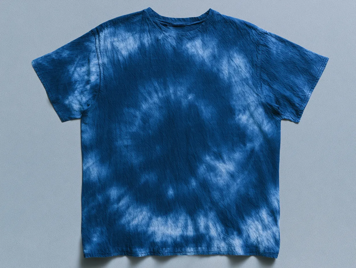 染め上がりの藍染めTシャツ。褐色に近い濃い藍